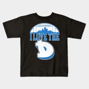 I LOVE THE D // DETROIT FOOTBALL Kids T-Shirt